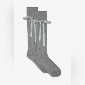 For Love And Lemons Gray Knee-High Socks with Bows